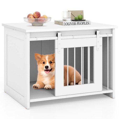 Modern wooden dog crate with - wooden,