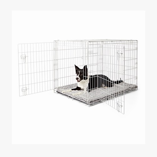 Large folding metal dog crate - large,