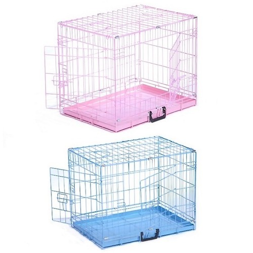 Dog cage pink blue puppy - blue,