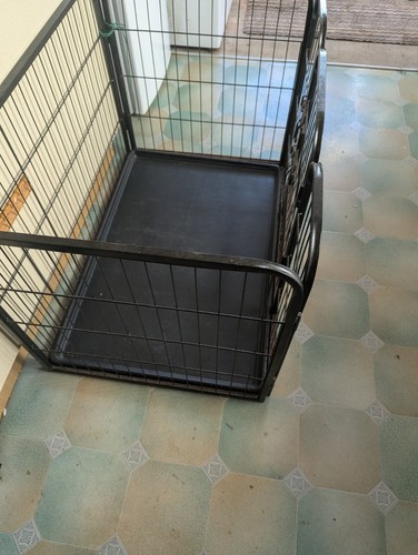Metal dog crate with - with, plastic
