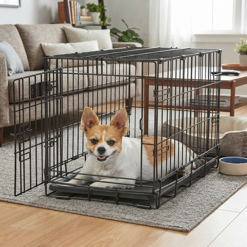 Durable 22in metal dog crate - 22in,